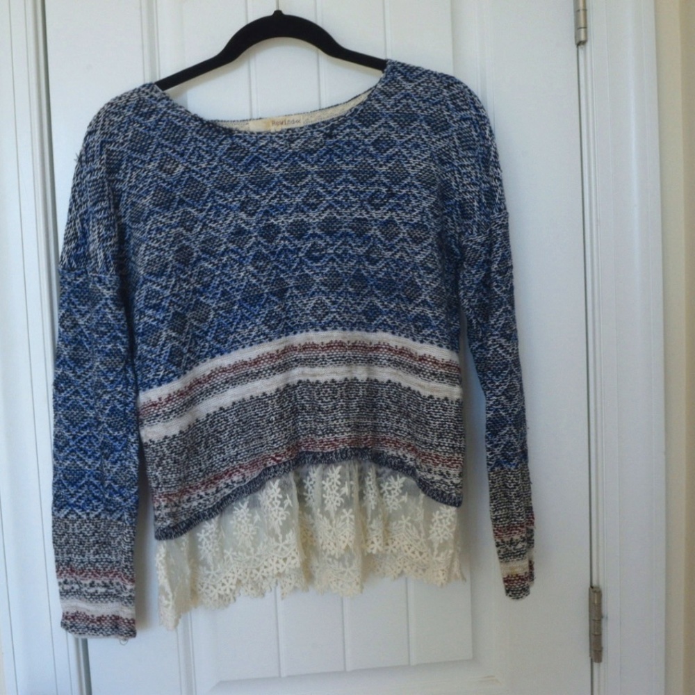 Knit Sweater with Lace bottom